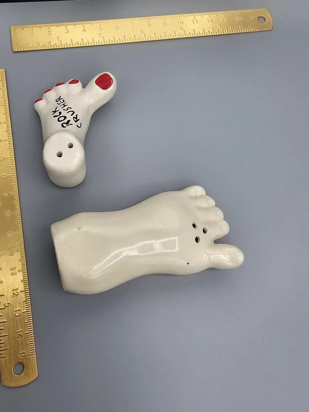 Vintage Ceramic Foot-Shaped Salt and Pepper Shakers